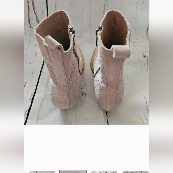 Free People NWT Bowers Pink Suede Western Booties Size 7
